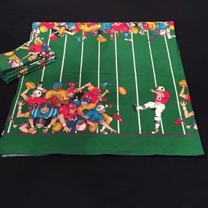 Football Theme Cloth Tablecloth and Cloth Napkins